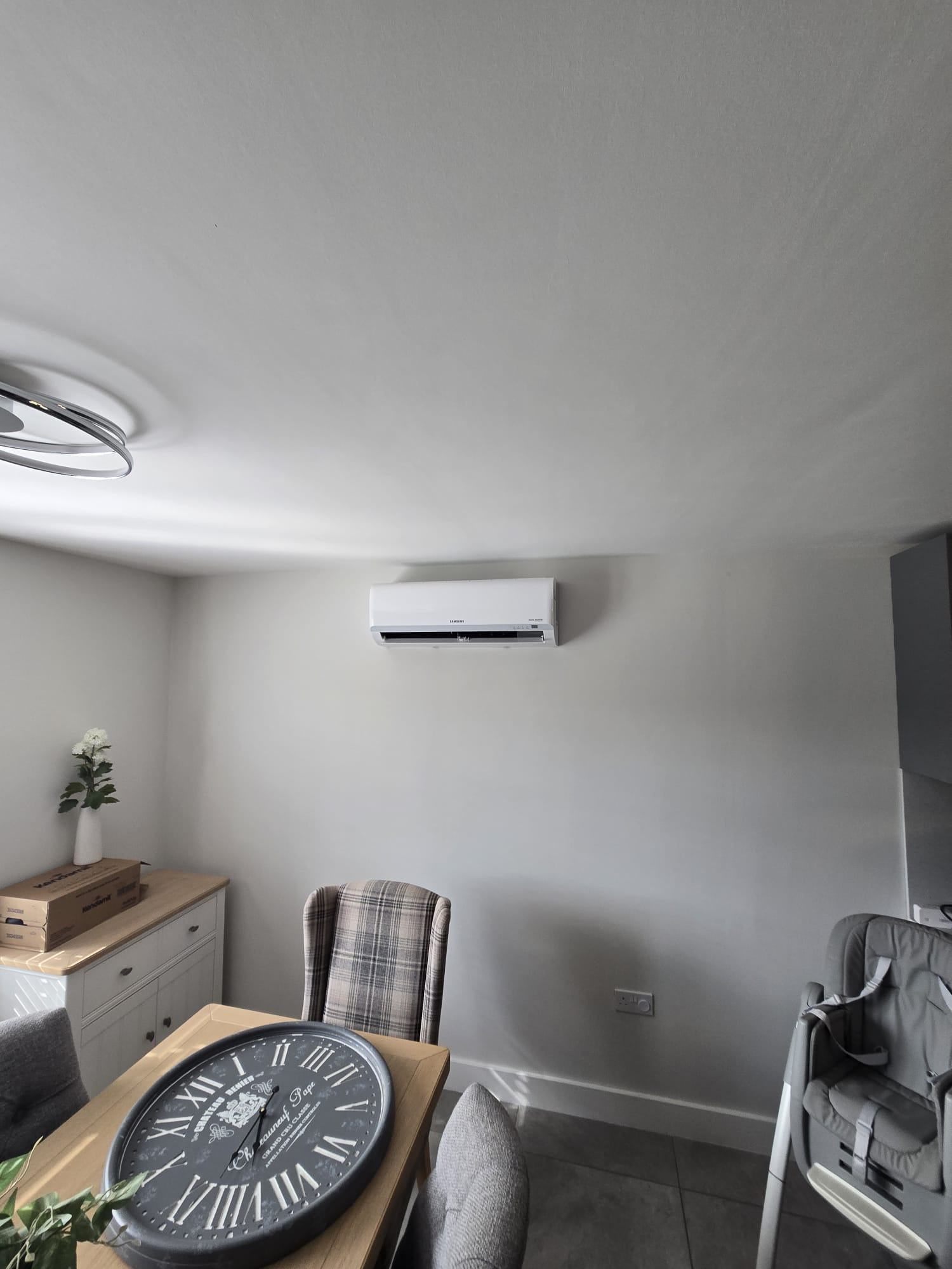 Kitchen and dining area air conditioning install by Polar Breeze